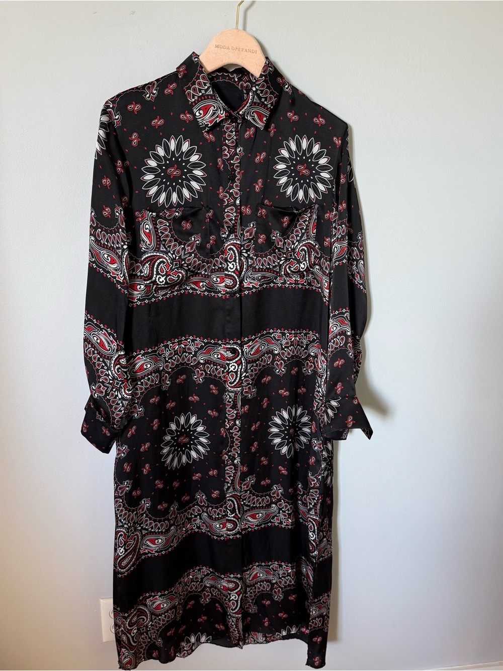 Amiri Silk Paisley Bandana Print Shirt Dress